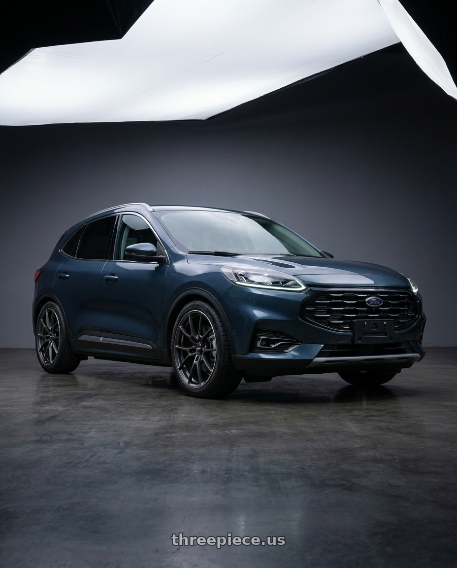 2023 ford kuga with Volk Racing G025 5x100 18x7.5+48 Matte Gunblack / Rim Edge DC wheels