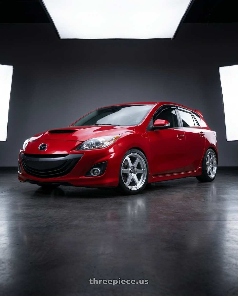 2012 Mazda Mazdaspeed 3 Red with MST Wheels Time Attack 5X114.3 18X8.5 +40 Machined wheels