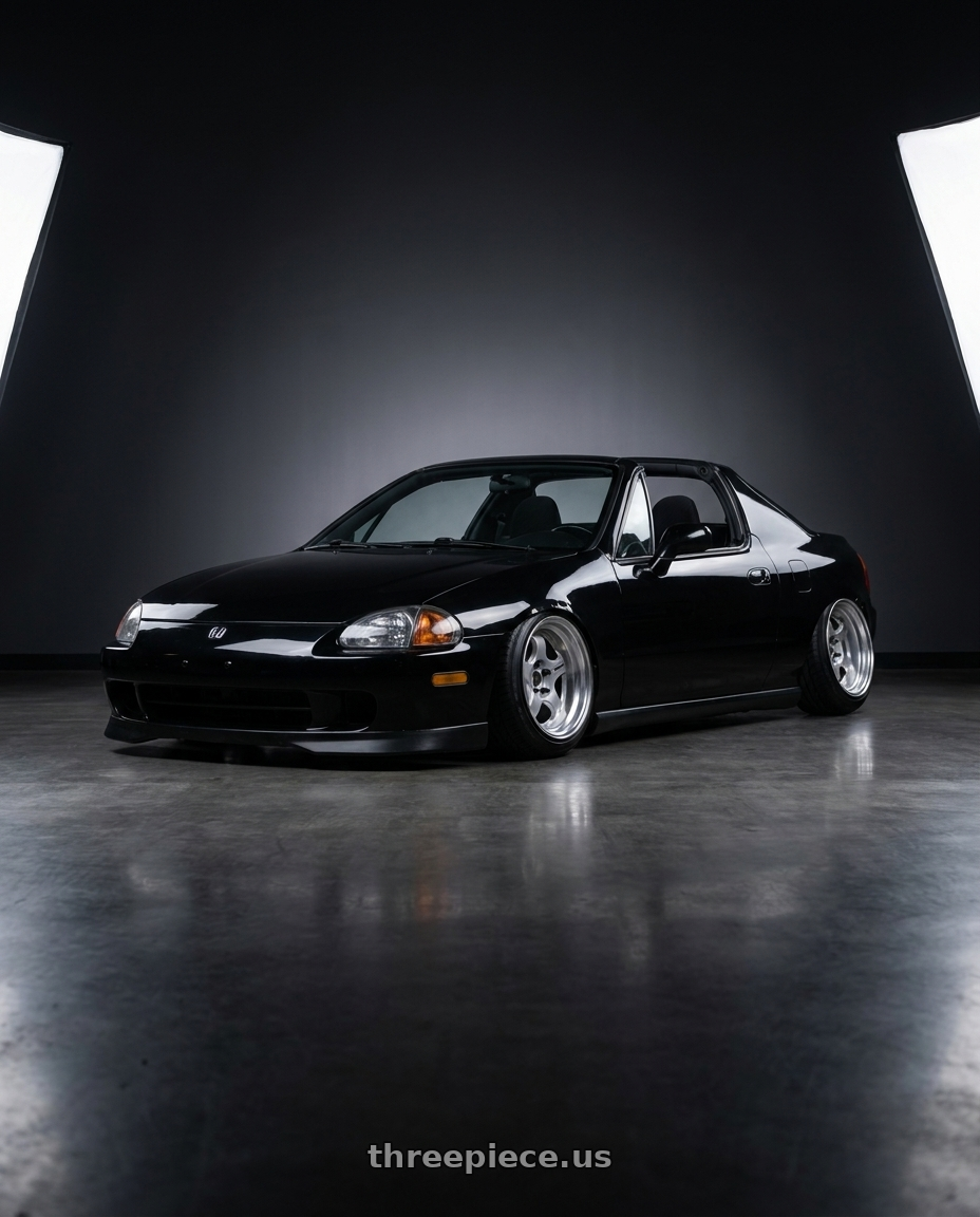 1994 honda del sol with Work Meister S1 2P 4x100 15x8+38 O Disk Silver wheels
