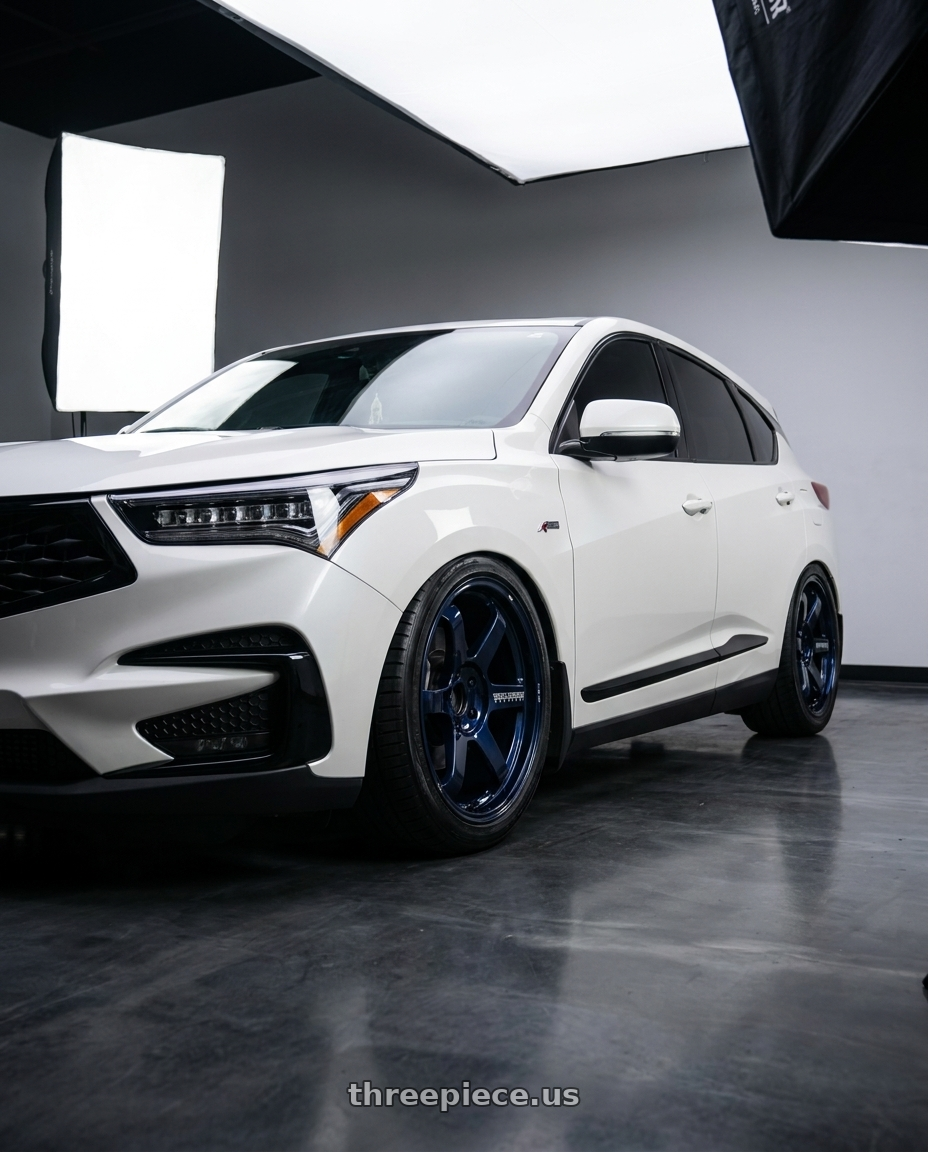 2021 Acura Rdx White Aspec with Volk Racing TE37 ULTRA M-SPEC 5x114.3 20x9.5 +28 MAG BLUE wheels