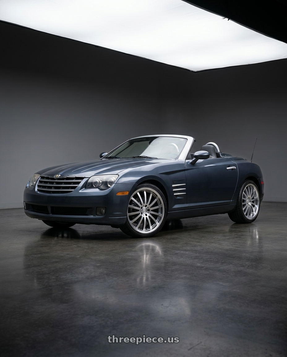 2007 chrysler crossfire with Mandrus MILLENIUM 5X112 19X9.5 +25 HYPER SILVER W/ MIRROR CUT LIP wheels