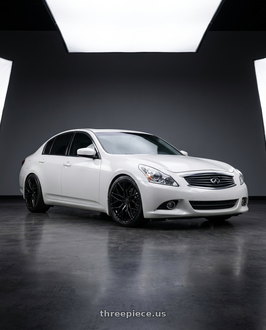 2014 Infiniti G37 Coupe with Avant Garde Wheels M520R 5X114.3 19x8.5 +35 Gloss Black wheels