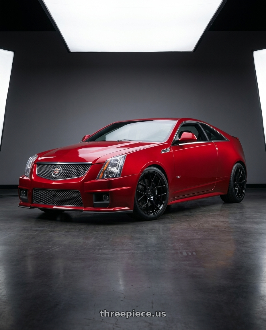 2011 Cadillac CTS-V red with Petrol P2B 5X100 15X7 +40 GLOSS BLACK wheels