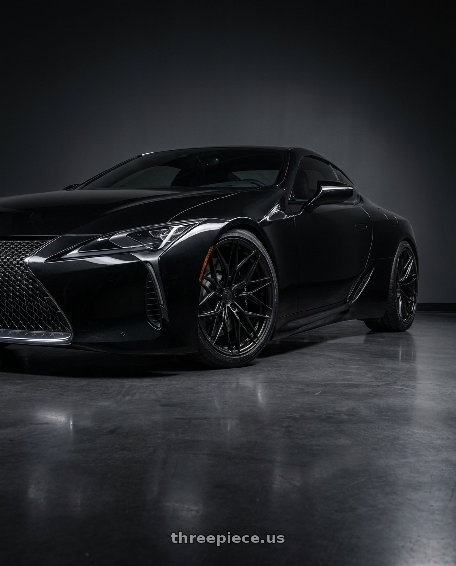 2018 Lexus LC500 with Rohana RFX17 5x120 21x9 +30 Gloss Black wheels