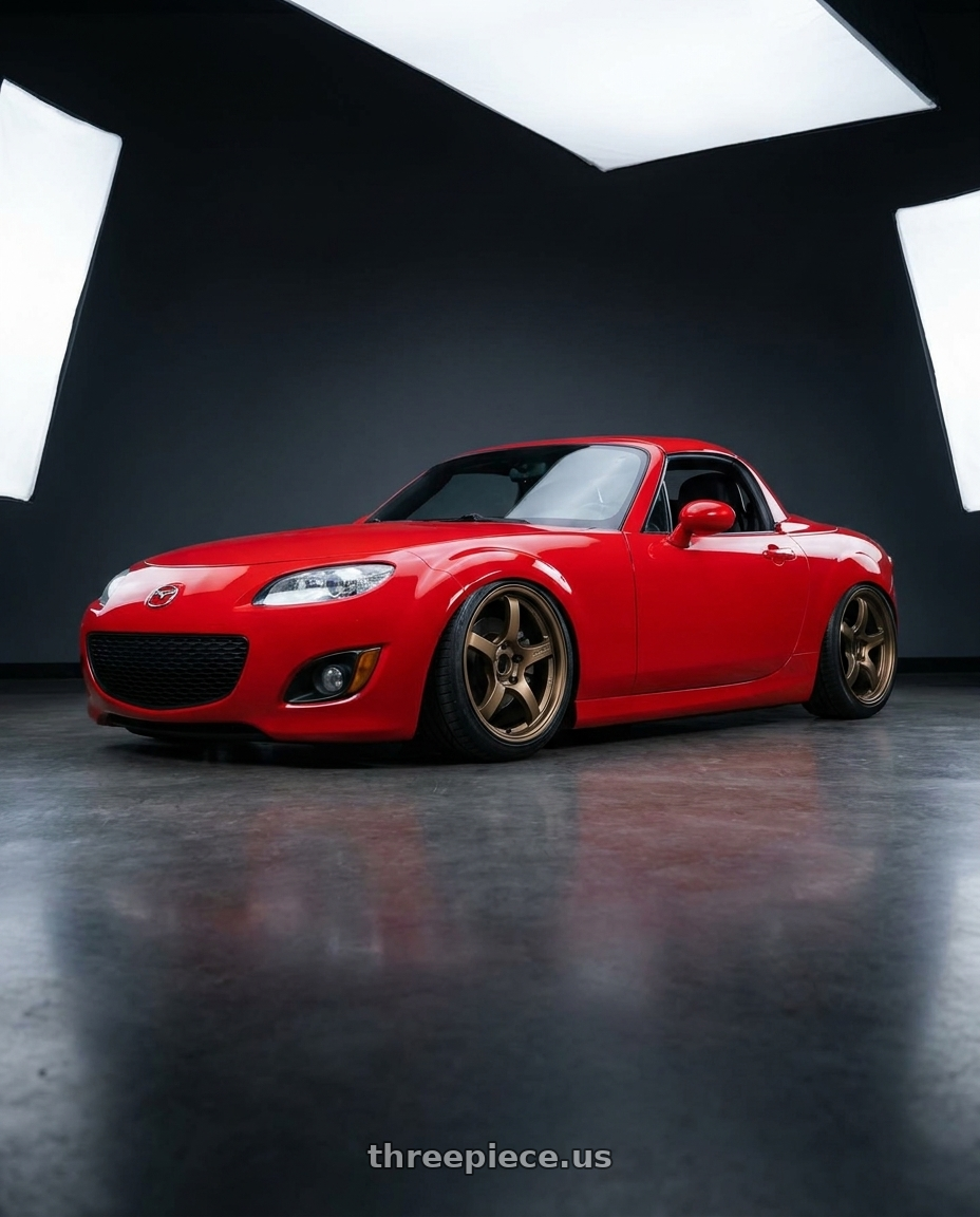 2012 Mazda MX-5 Miata NC with Gram Lights 57CR 5x114.3 17x9+22 Bronze II wheels