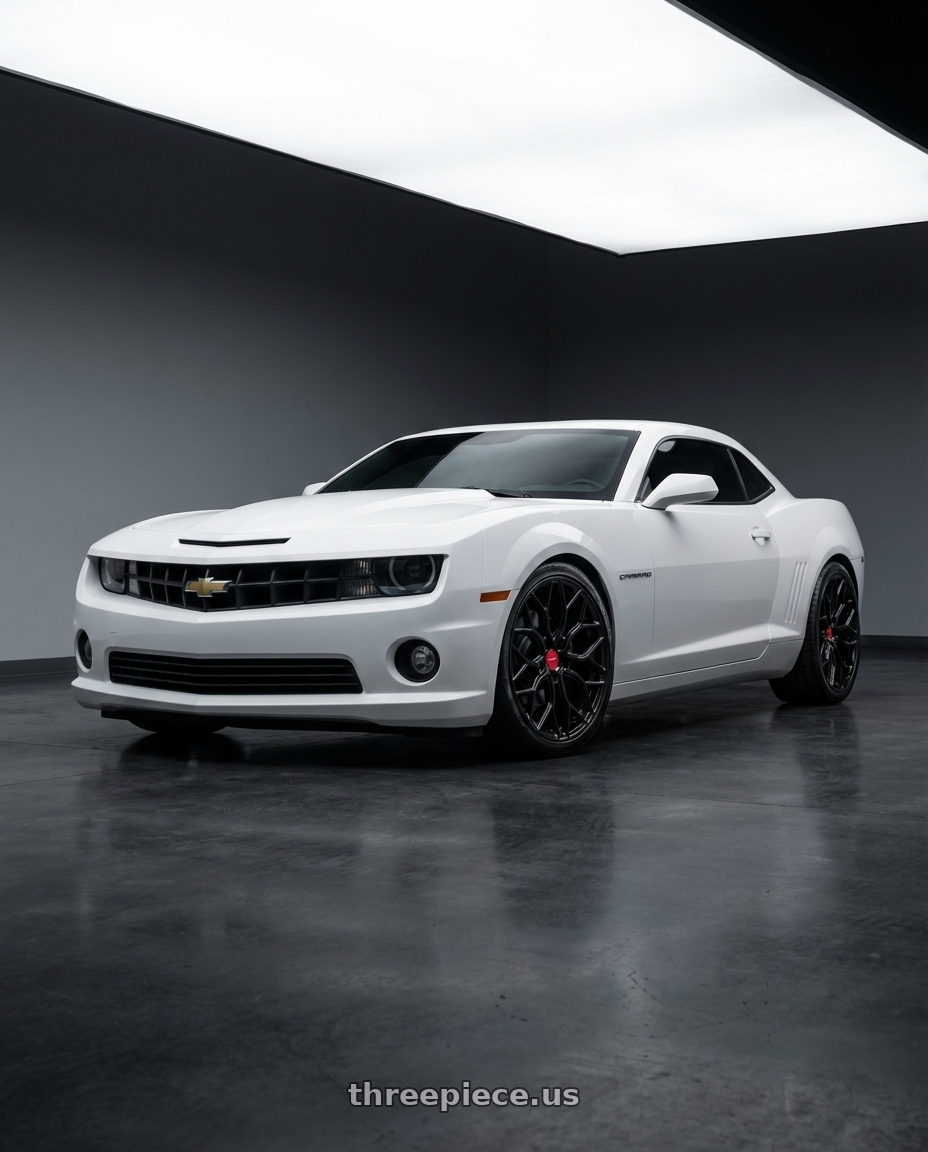 2014 Chevrolet Camaro 5th Gen with Vossen HF-2 20x9 / 5x120 / ET35 / Flat Face / 66.9 - Gloss Black Wheel - HF2-0B03 wheels