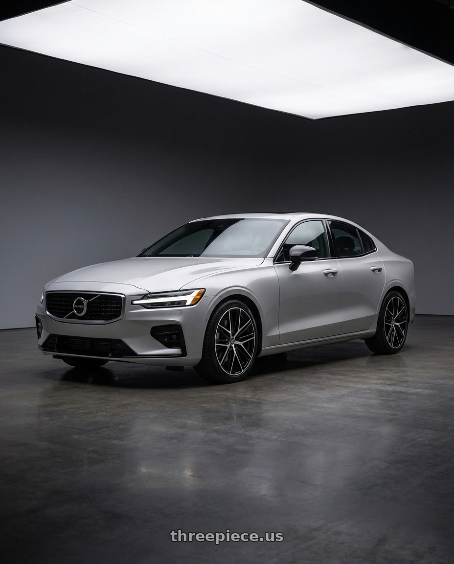 2024 Volvo S60  Silver Dawn with Enkei Phantom 5x108 18x8+40 Black Machine wheels