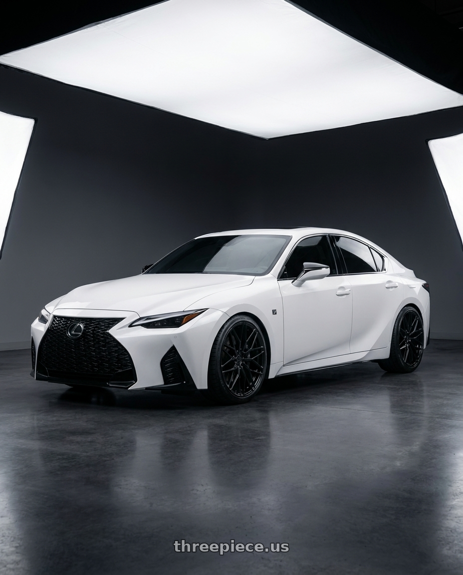 2021 Lexus IS350 F Sport with Avant Garde Wheels M520R 5X114.3 20x9 +32 Gloss Black wheels