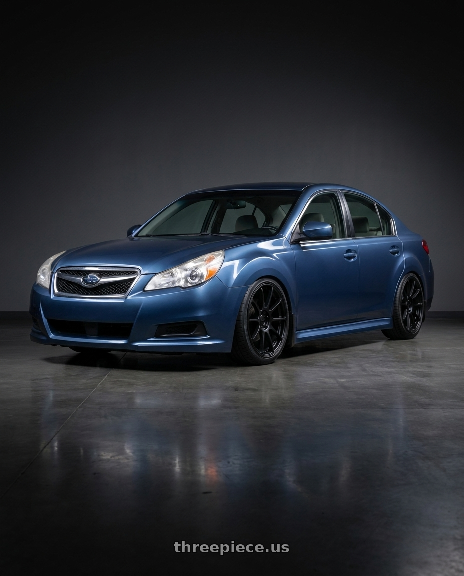 2014 Subaru Leg 2 5i with KATANA RACING KR07 5x100 18x8 +40 Matte Black wheels