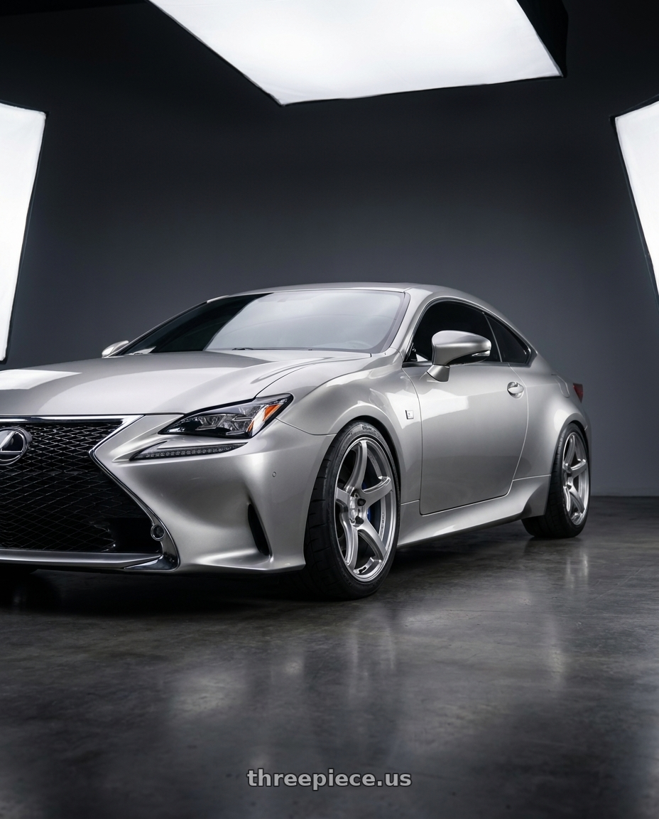 2016 Lexus RC 350 F Sport with Work Emotion T5r 5x114.3 19x9.5 +35 Glow Silver wheels