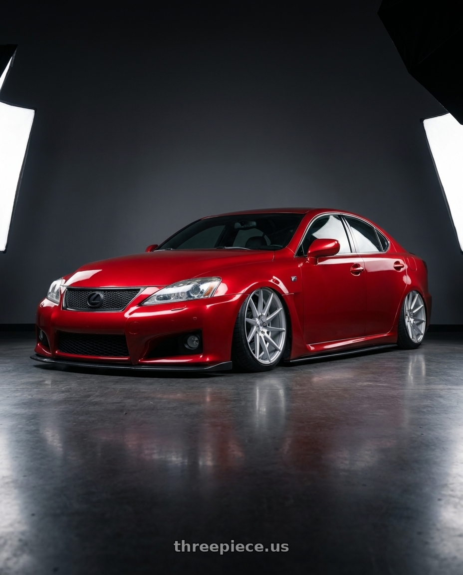 2012 Lexus IS-F with Niche 1PC M112 SURGE 5X114.3 19X8.5 +35 GLOSS SILVER MACHINED wheels