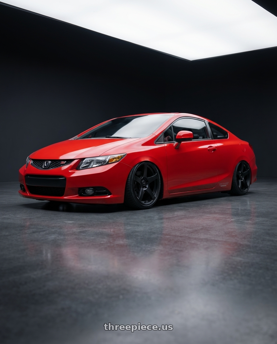 2015 Honda Civic Si with Ssr Gtv01 5x114.3 18x9+35  FLAT BLACK wheels