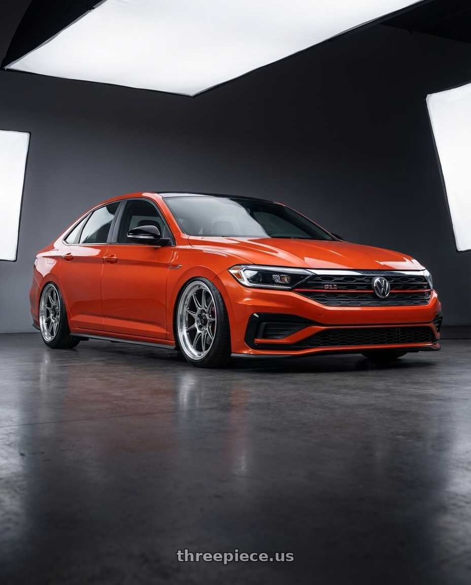 2023 Volkswagen Jetta GLI MK7 with Konig Countergram 5x112 19x11+40 Hyper Chrome / Machined Lip wheels