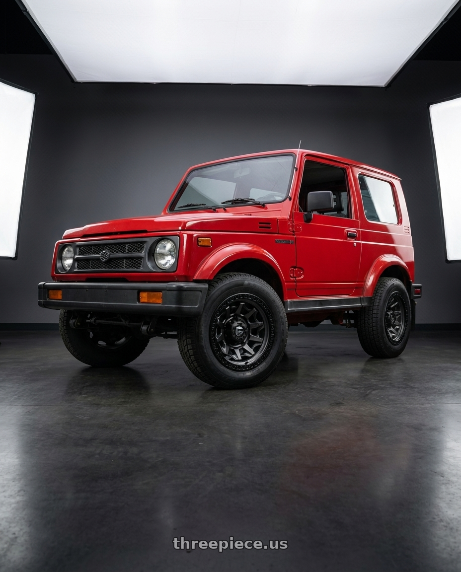 1988 Suzuki Samurai with Fuel 1PC D716 COVERT 5X139.7 15X8 -12 MATTE GUN METAL BLACK BEAD RING wheels