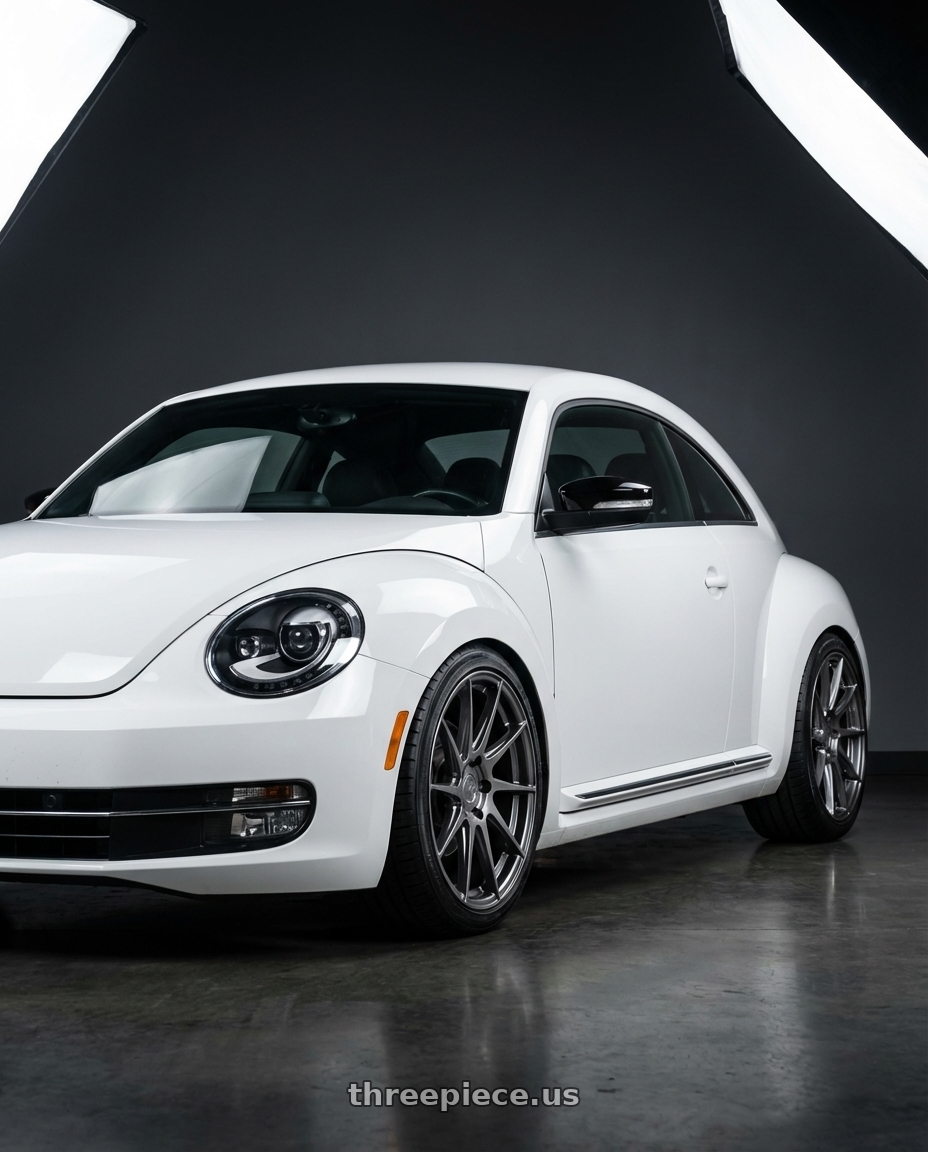 2016 Volkswagen Beetle Turbo with Aodhan AH09 5x112 18x8.5 +35 Hyper Black wheels