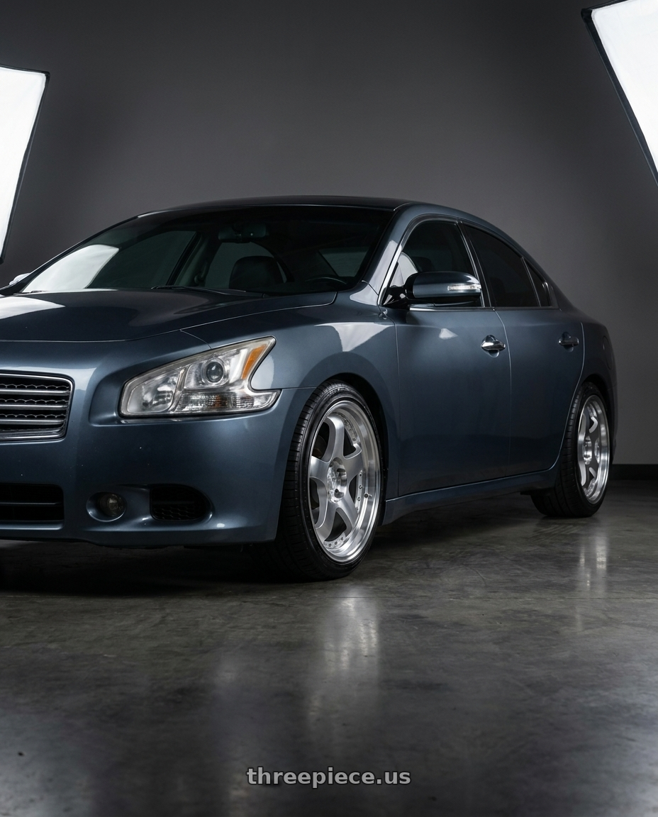 2010 nissan maxima with Aodhan AH03 5x114.3 19x9.5+22 Silver w/Machined Face wheels