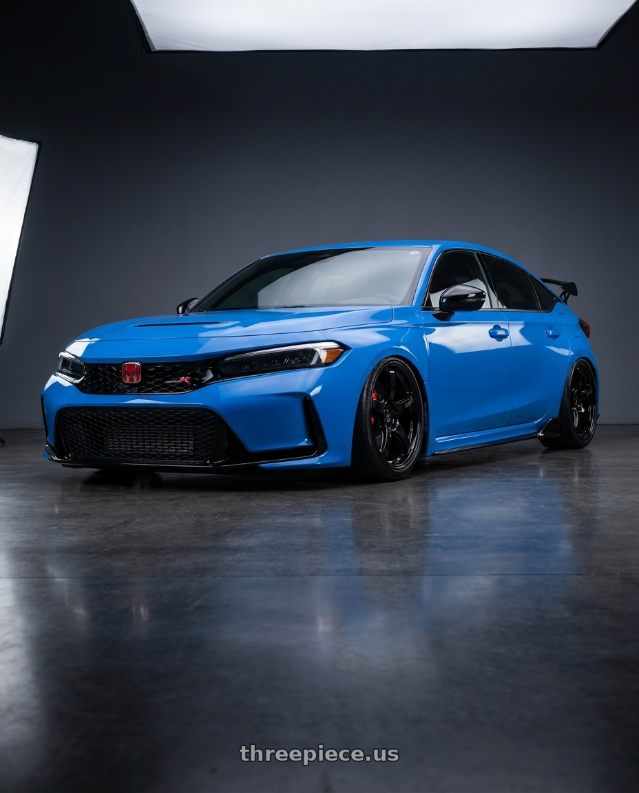 2020 Honda Civic Type R with Gram Lights 57CR 5x120 19x10.5+35 Glossy Black wheels