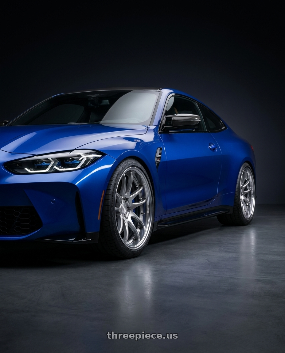 2024 bmw g82 m4cx with Work Cr 2P 5x112 20x10.0 +18 GT Silver wheels