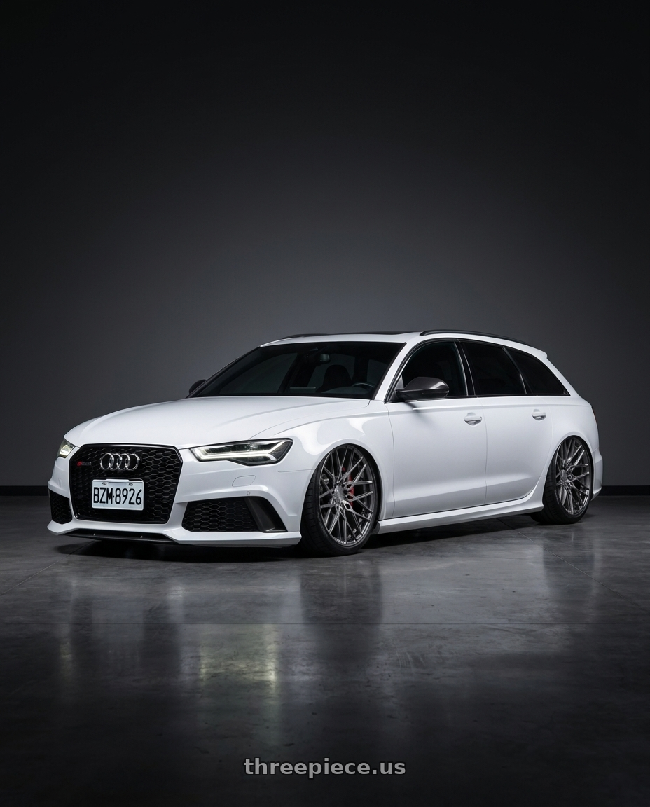 2017 audi rs6 with XO PHOENIX 5X120 19X8.5 +35 GUNMETAL W/ BRUSHED GUNMETAL FACE wheels