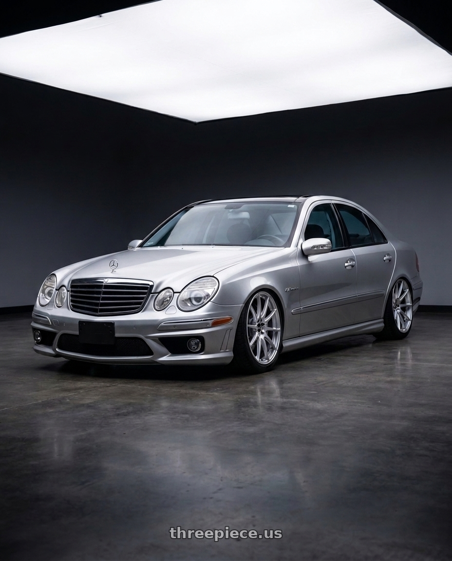 2006 Mercedes E55 AMG with BBS CH-R 5x120 20x9 +44 Brilliant Silver Polished Rim Protector wheels
