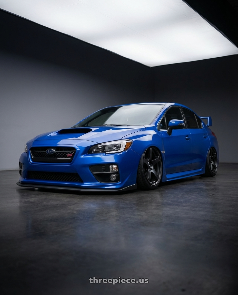 2013 Subaru WRX STI with Ssr Gtv01 5x114.3 18x8+35  FLAT BLACK wheels