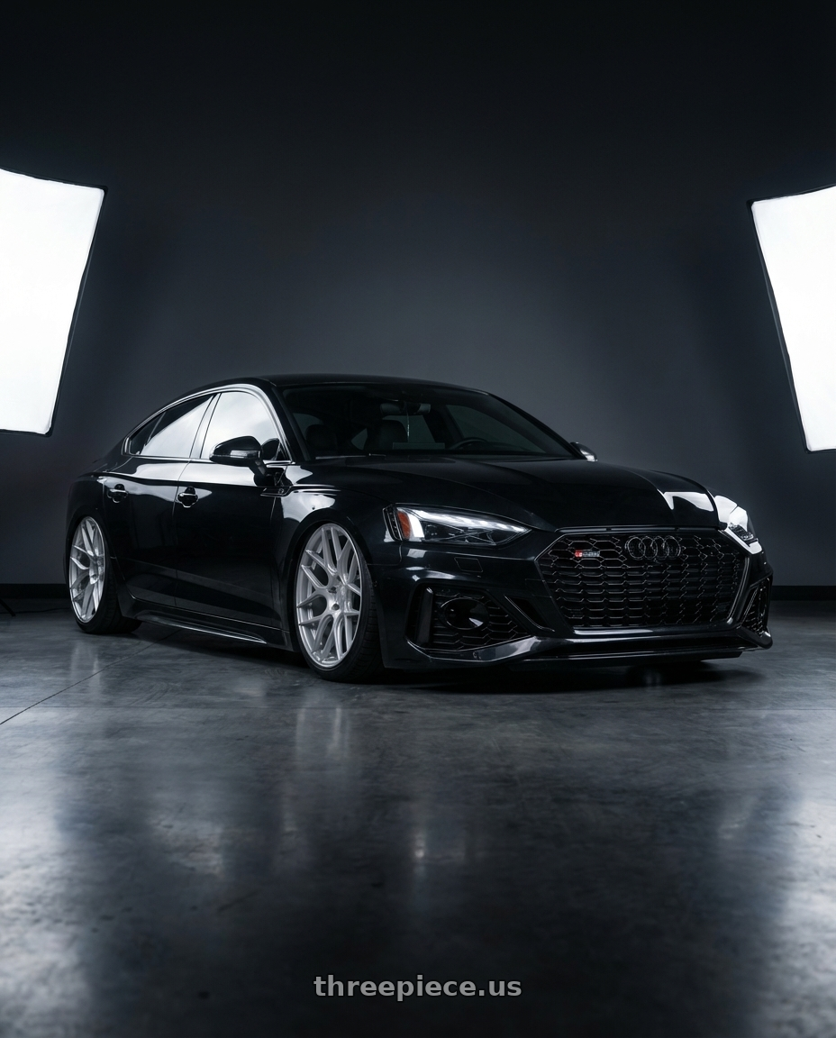 2022 Audi RS5 with Aodhan AFF2 5x112 20x9+30 Gloss Silver Machined Face wheels