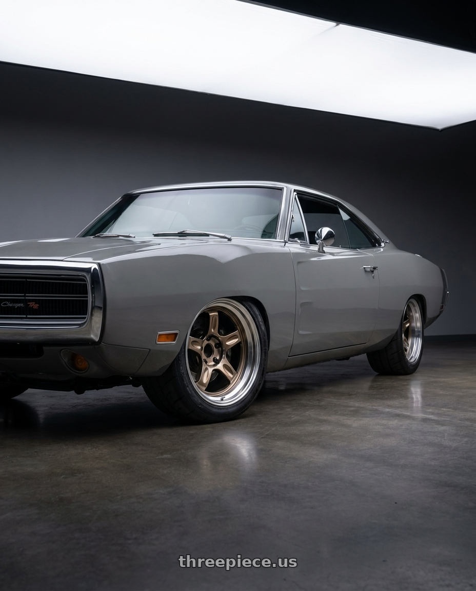 1970 dodge charger with Volk Racing 21C SPEC-SR 5x114.3 18x9.5 +20 SHINING BRONZE METAL wheels