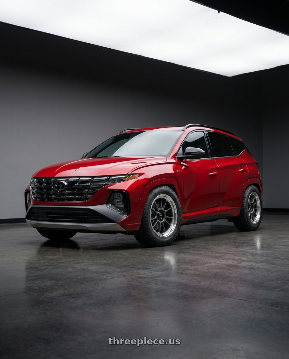 2022 Hyundai Tucson N line with Konig 47MC Hypergram 5x114.3 18x8.5 +45 Metallic Carbon Machined Lip wheels