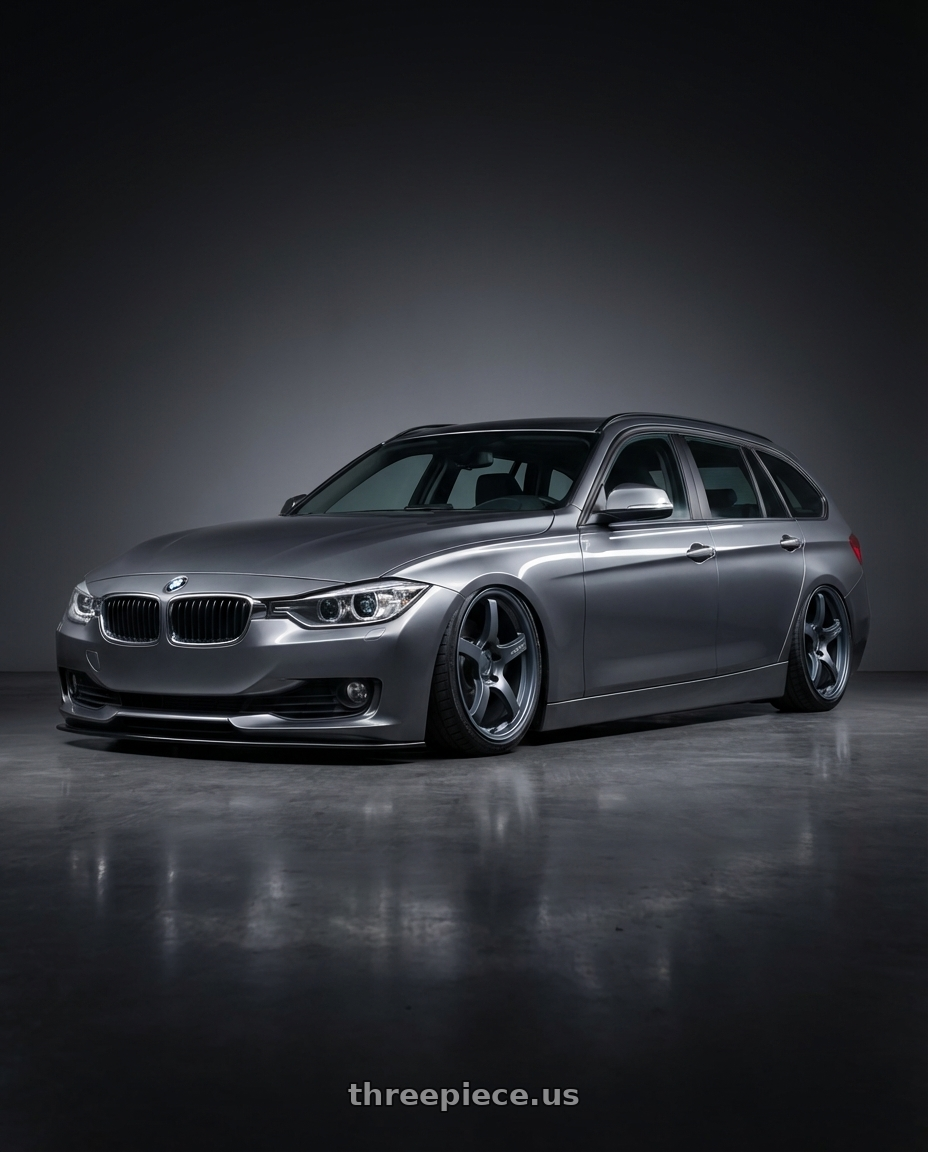 2016 BMW 3 Series F30 with Gram Lights 57CR 5x120 19x9.5+35 Gunblue II wheels