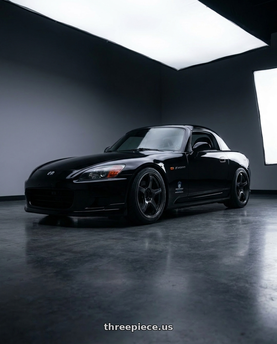 2000 Honda S2000 with Advan Racing TC4 5x114.3 17x8.5 +31 BLACK GUNMETALLIC & RING wheels