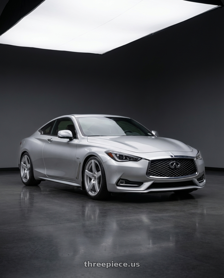 2020 Infiniti Q60 with Forgestar CF5 5x114.3 19x9.5 +29 Gloss Silver wheels