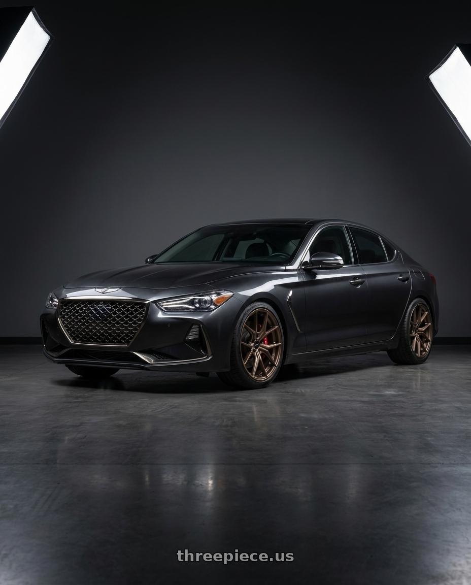 2019 Genesis G70 with Enkei TSR-X 5x114.3 18x8.5+38 Gloss Bronze wheels