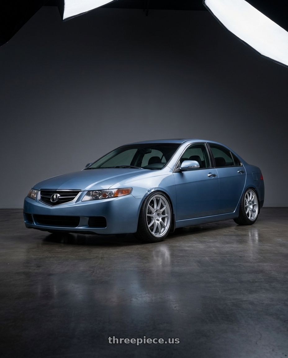 2005 Acura Tsx with Enkei PF01 5x114.3 17x8+50 Silver wheels