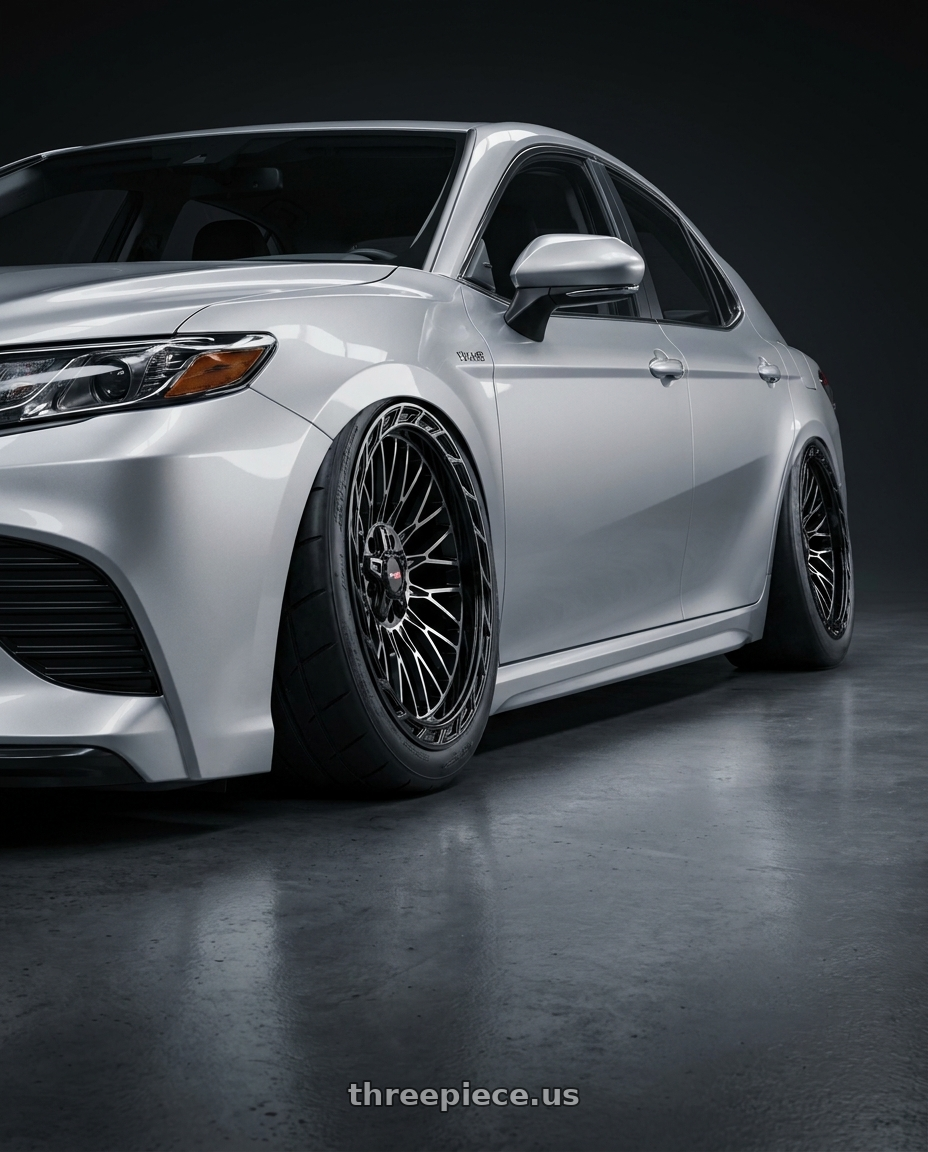 2026 Toyota Camry with Vortek VRP-502 5x127/5x139.7 20x10 -18 Black Diamond Cut With Dark Tint wheels