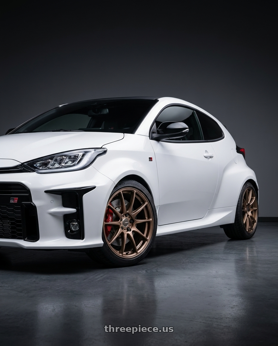 2021 gr yaris with WORK Emotion CR Shigoku 5x114.3 18x9 +38 Armed Titanium AMG wheels