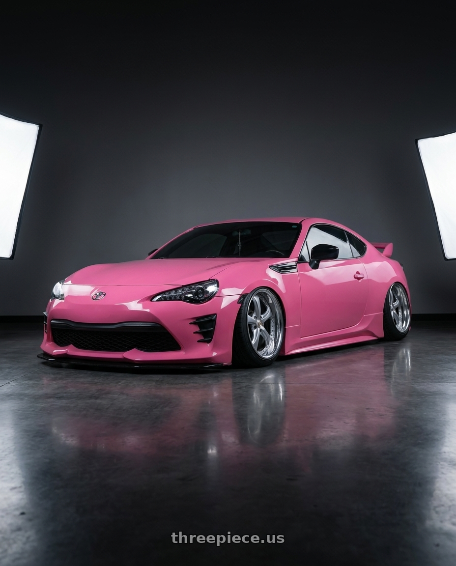 2018 Toyota 86 with Work Wheels VS-KF 5x100 18x9.5+35 Light Grey Silver L Disk FULL REVERSE wheels