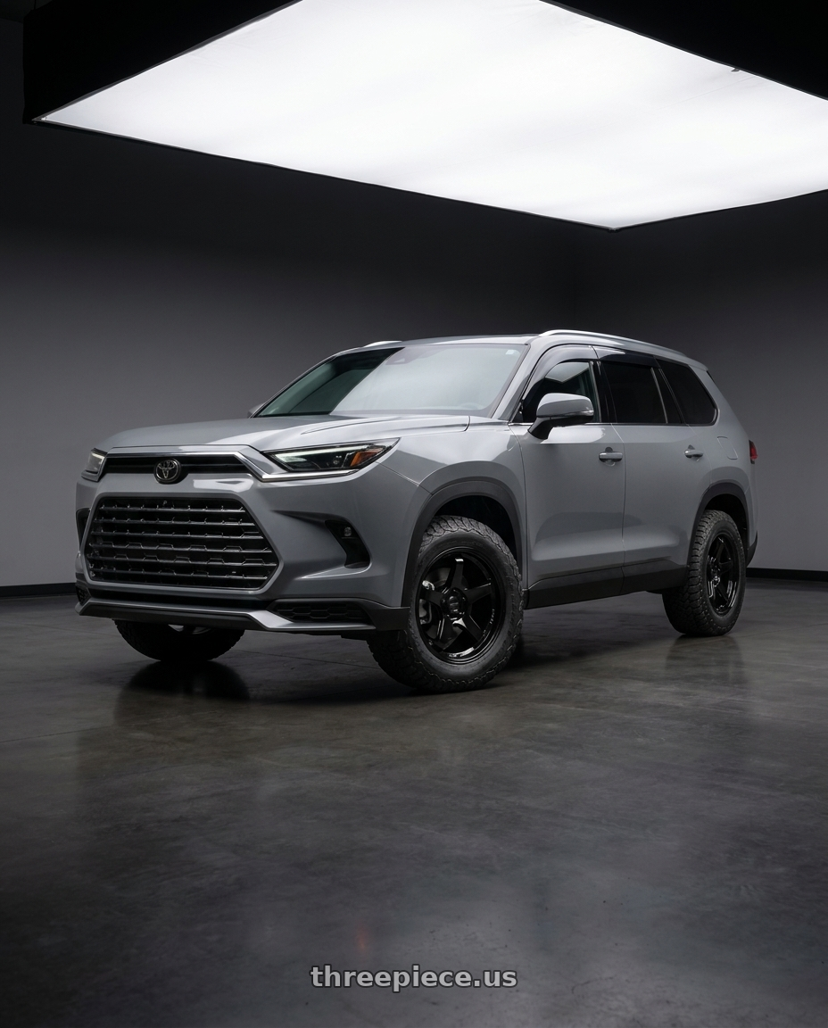 2026 Toyota grand Highlander max with KATANA RACING HR05 5x120 18x8.5 +35 Gloss Black wheels