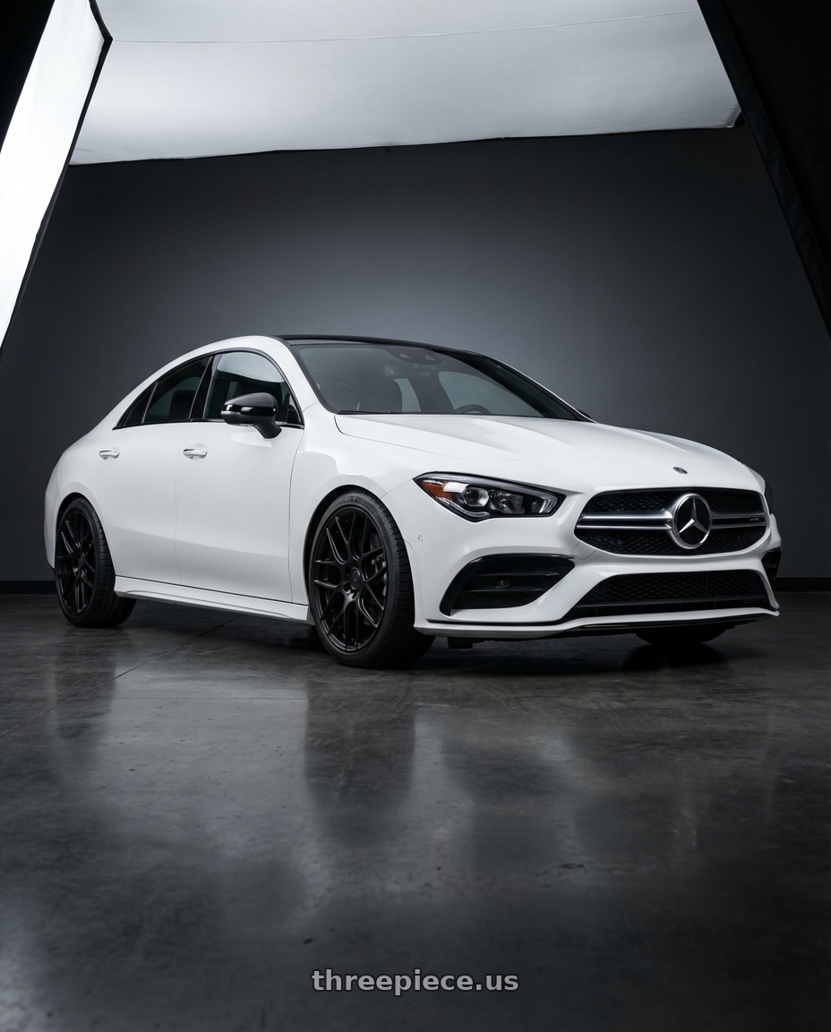 2023 Mercedes-Benz CLA C118 with Aodhan AFF2 5x112 19x8.5+35 Matte Black wheels