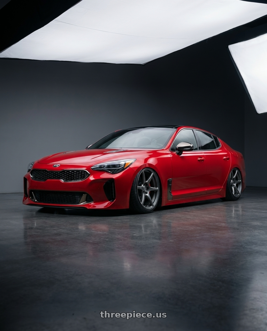 2022 Kia Stinger GT with Kansei K11G Tandem 5x114.3 19x10.5 12 Gunmetal wheels
