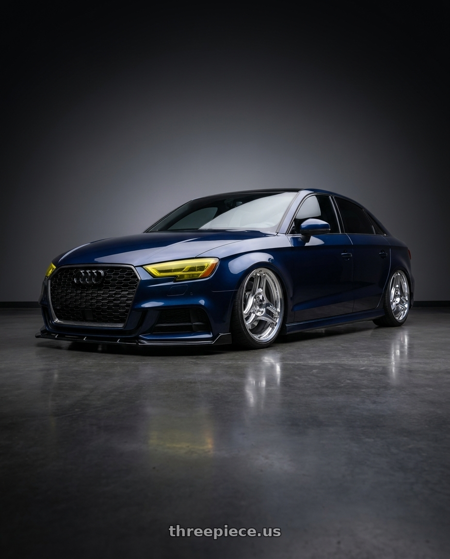 2018 audi a3 with Motegi KOJIN 5x114.3 18x8.5 +35 Polished wheels