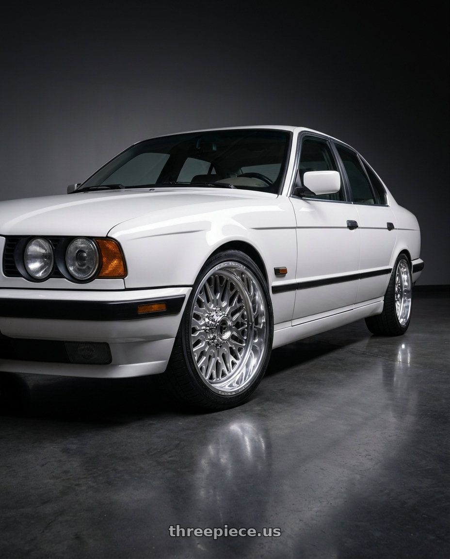 1995 525i  bmw white  with Fuel Forged FF109 6x139.7 20x9 +0 POLISHED wheels