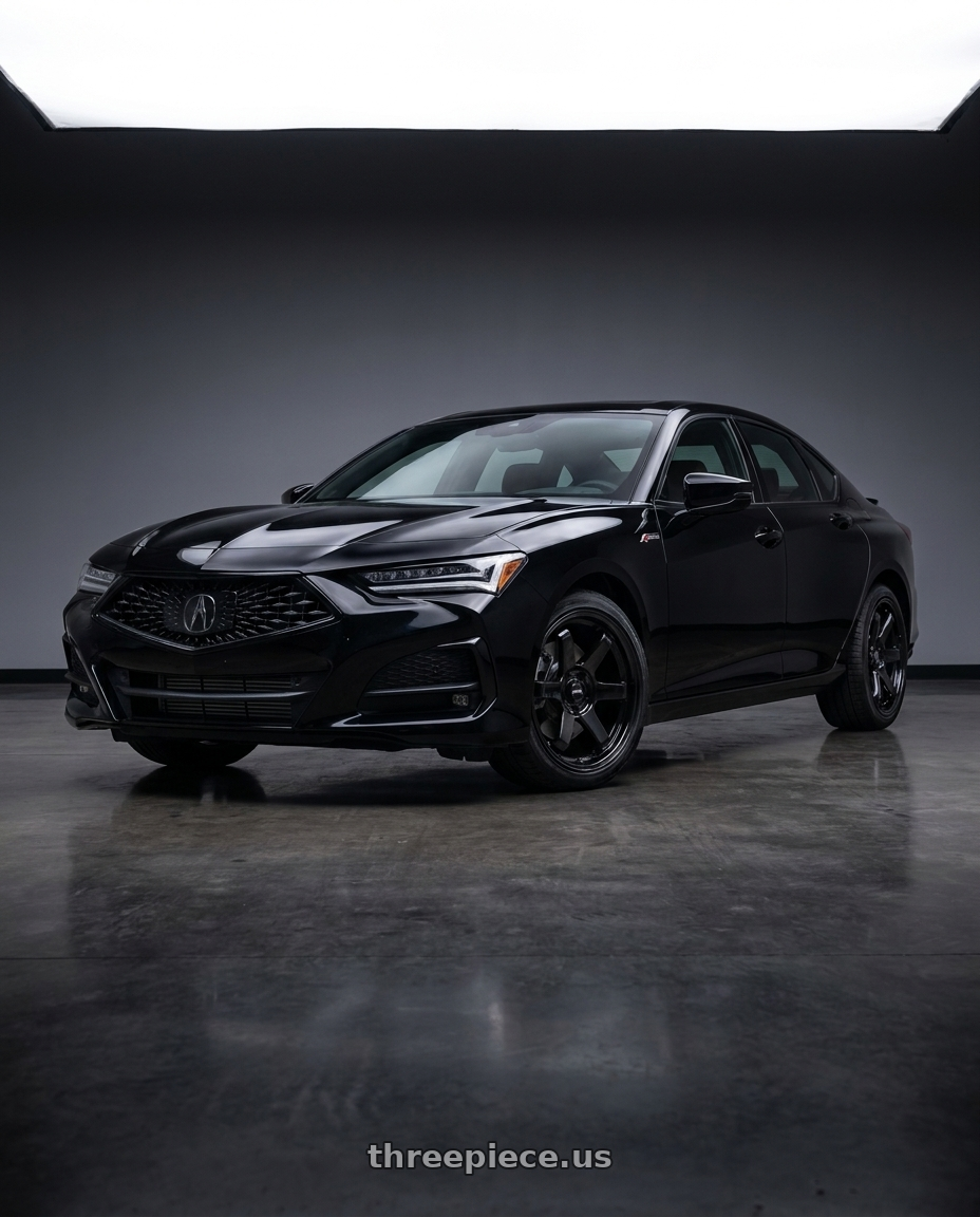 2022 acura tlx a spec with F1R F106 5x120 18x8.5 +30 Gloss Black wheels