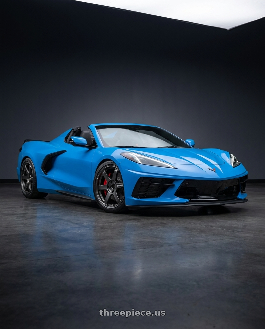 2022 Chevy Corvette Stingray with Volk Racing TE37 SAGA S-PLUS 5x120 20x9 +38 DIAMOND DARK GUNMETAL wheels