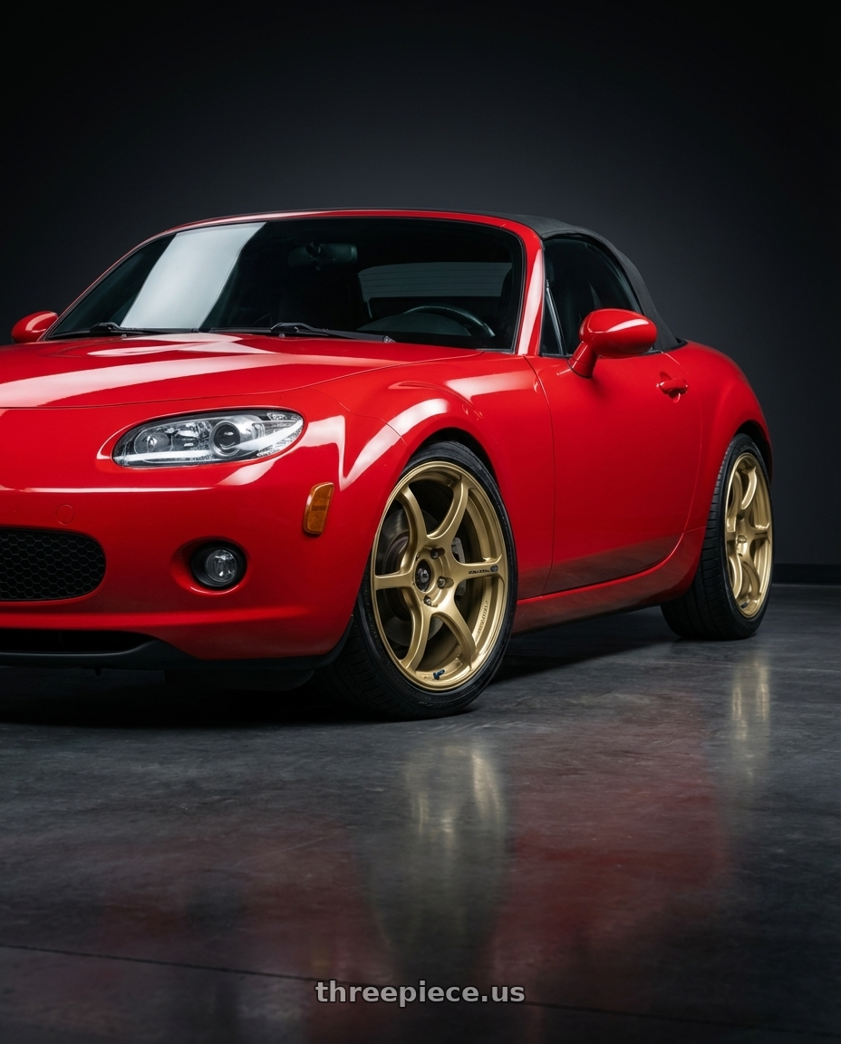 2012 Mazda MX-5 Miata NC with Advan RGIII 5x114.3 17x8.0+45 Gold wheels