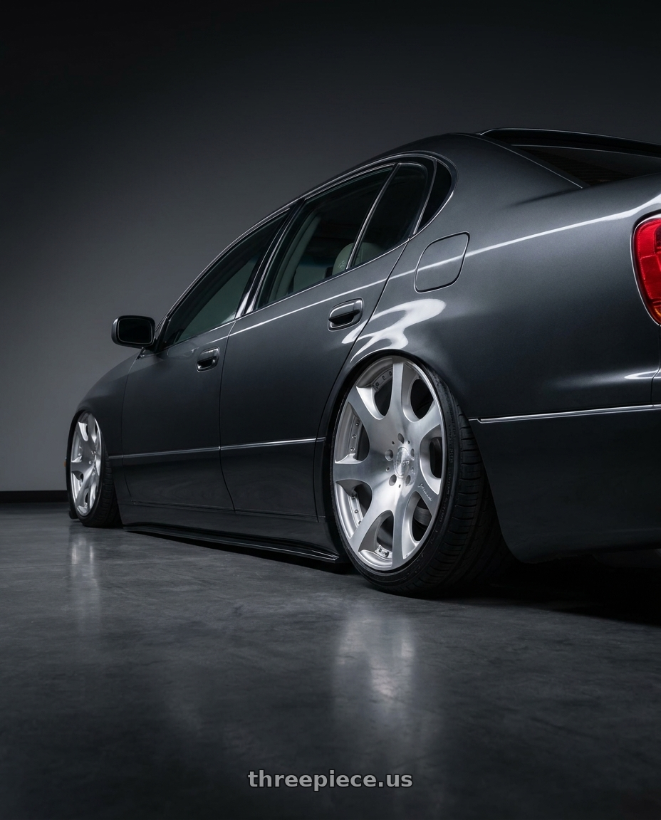 2003 L3xus gs300 sport design with MRR VP3 5x114.3 19x9.5  +40 Silver Machine Face wheels rear three quarter view slight stretch tires