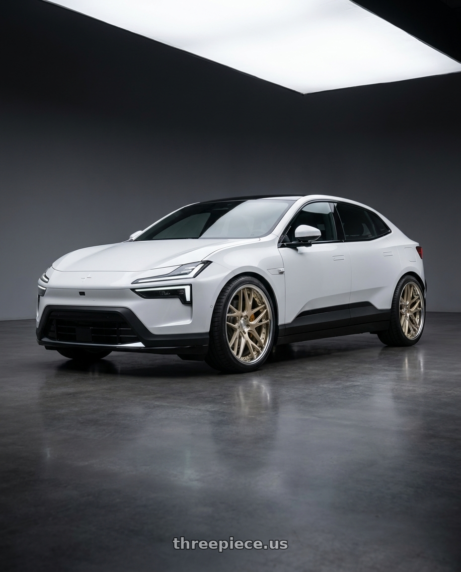 2026 Polestar 4 with Work Gnosis Cvx 5x108 21x9.5+45 W Disk Buff Finish wheels