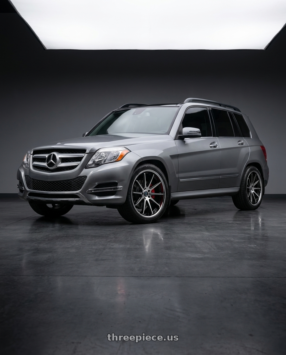 2015 Mercedes Benz GLK350 4MATIC with Rohana RC10 5x112 20x9+35 Machine Black/Chrome Lip wheels
