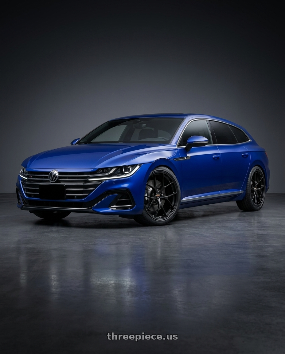 2023 vw Arteon shooting brake Lapiz Blue with BBS RI-D 5x112 20x10 +19 Matte Black wheels