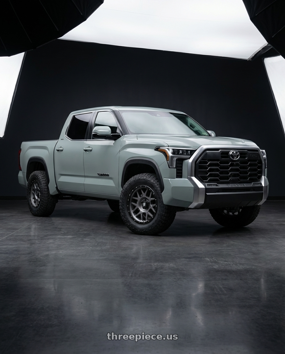 2024 Toyota Tundra with XD XD127 BULLY 6X139.7 20X9 +18 MATTE GRAY BLACK RING wheels