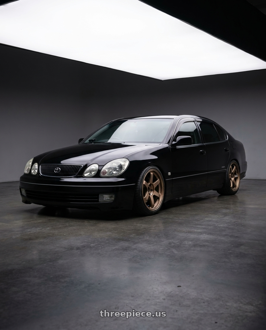 1998 Toyota Aristo with Volk Racing TE37 SAGA S-PLUS 30TH MACHINING VER 5x114.3 18x9.5+22 Bronze wheels